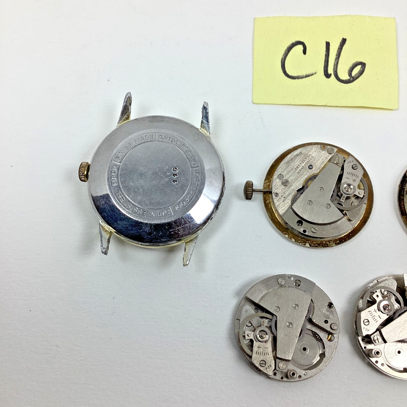 Lot Carlisle Henriline Watch Co Ebosa EB8020 Swiss 2 Run Spare Part Repair READ