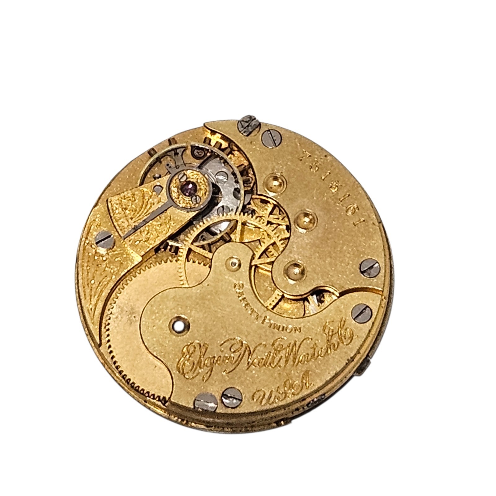 Antique 1899 Elgin Size 0s 7 Jewels Model 1 Pocket Watch Movement Grade 109