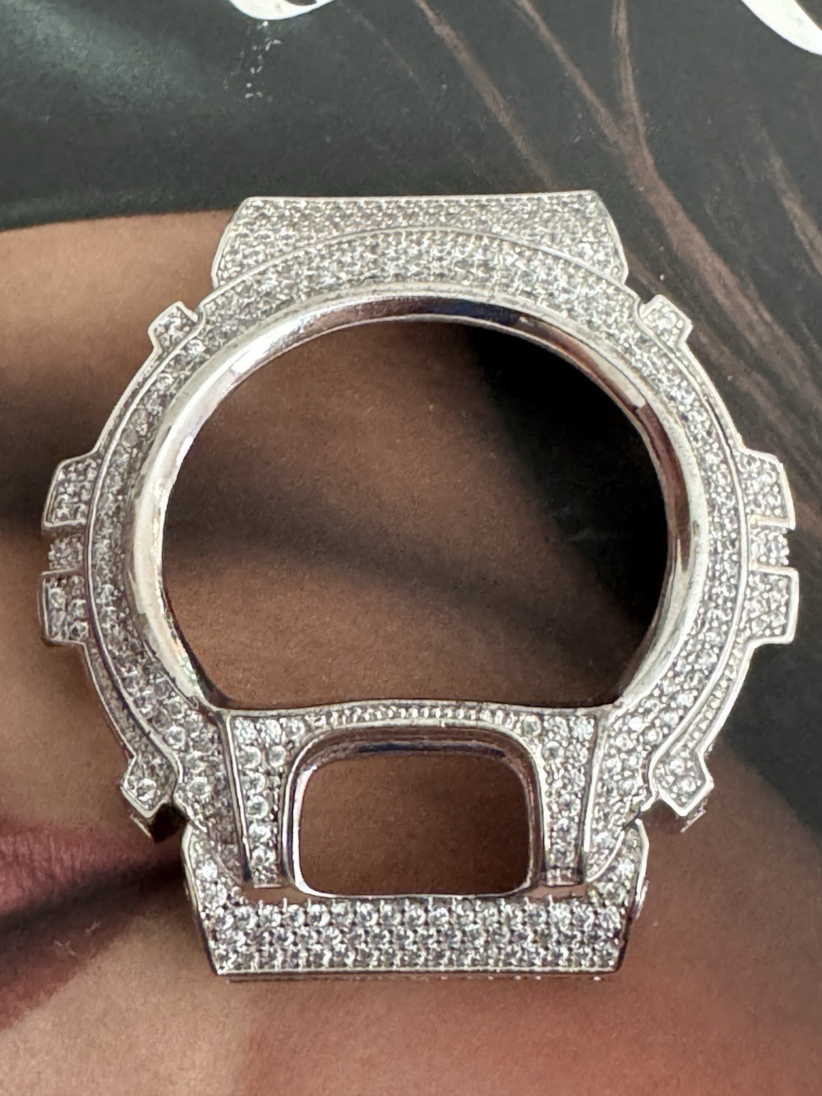 Stainless Steel Case Polish w/ White CZ Stone for G-Shock DW-6900 50mm