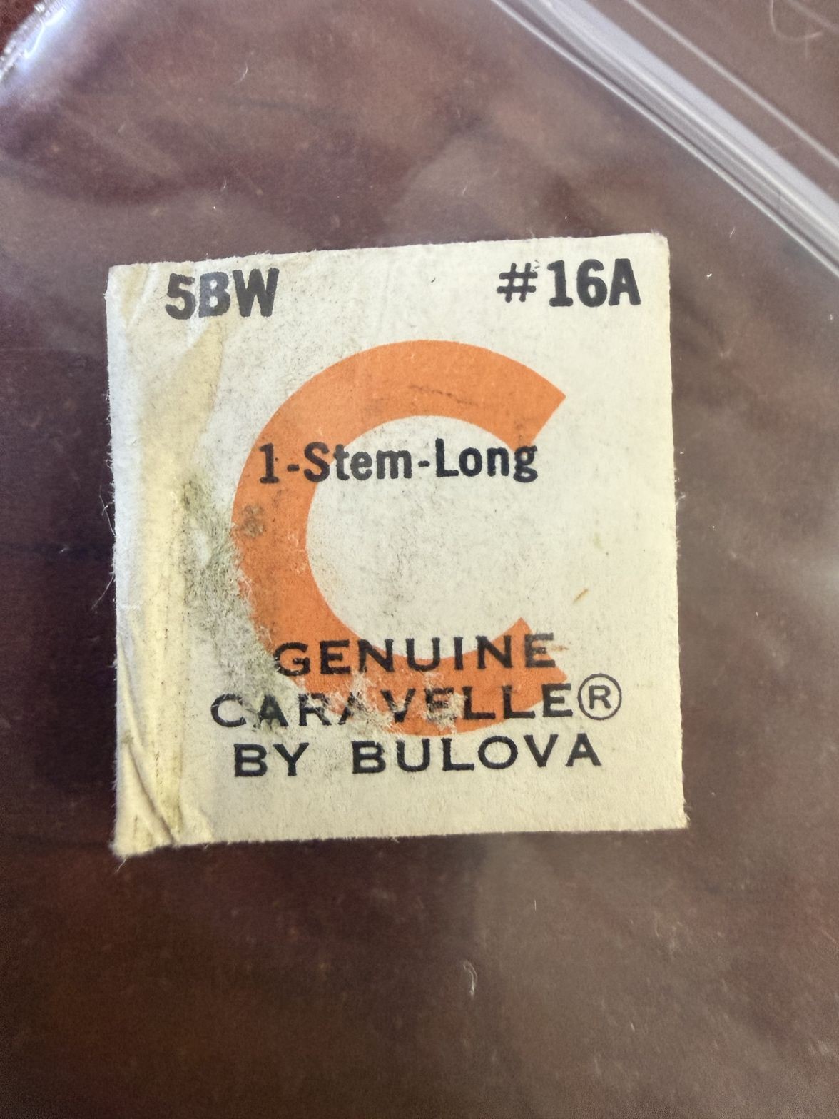Bulova 5BW Stem-Long #16A NOS Genuine Vintage Watch Part New Old Stock