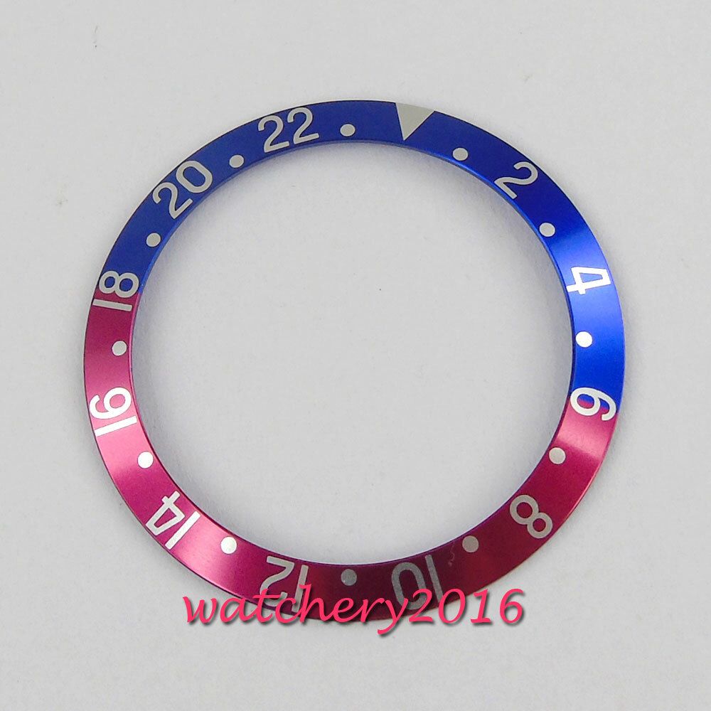 38mm high quality red & blue & Black Watch bezel insert for 40mm sub GMT watch