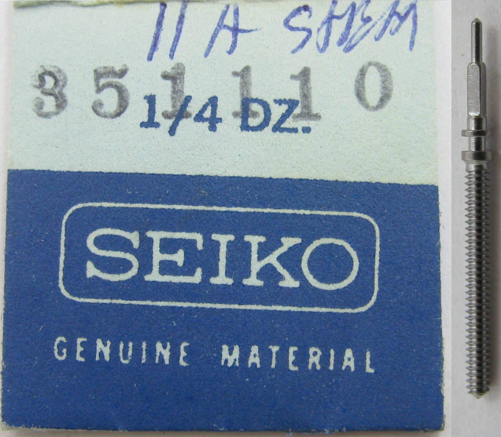 Seiko 351110 watch part: one stem 11A 1100 1104 1140 1144 Y431A tap 10