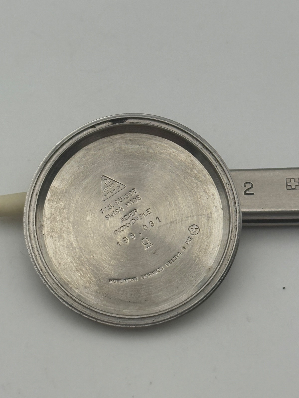 omega 198.031 33.2mm caseback steel caseback caseback