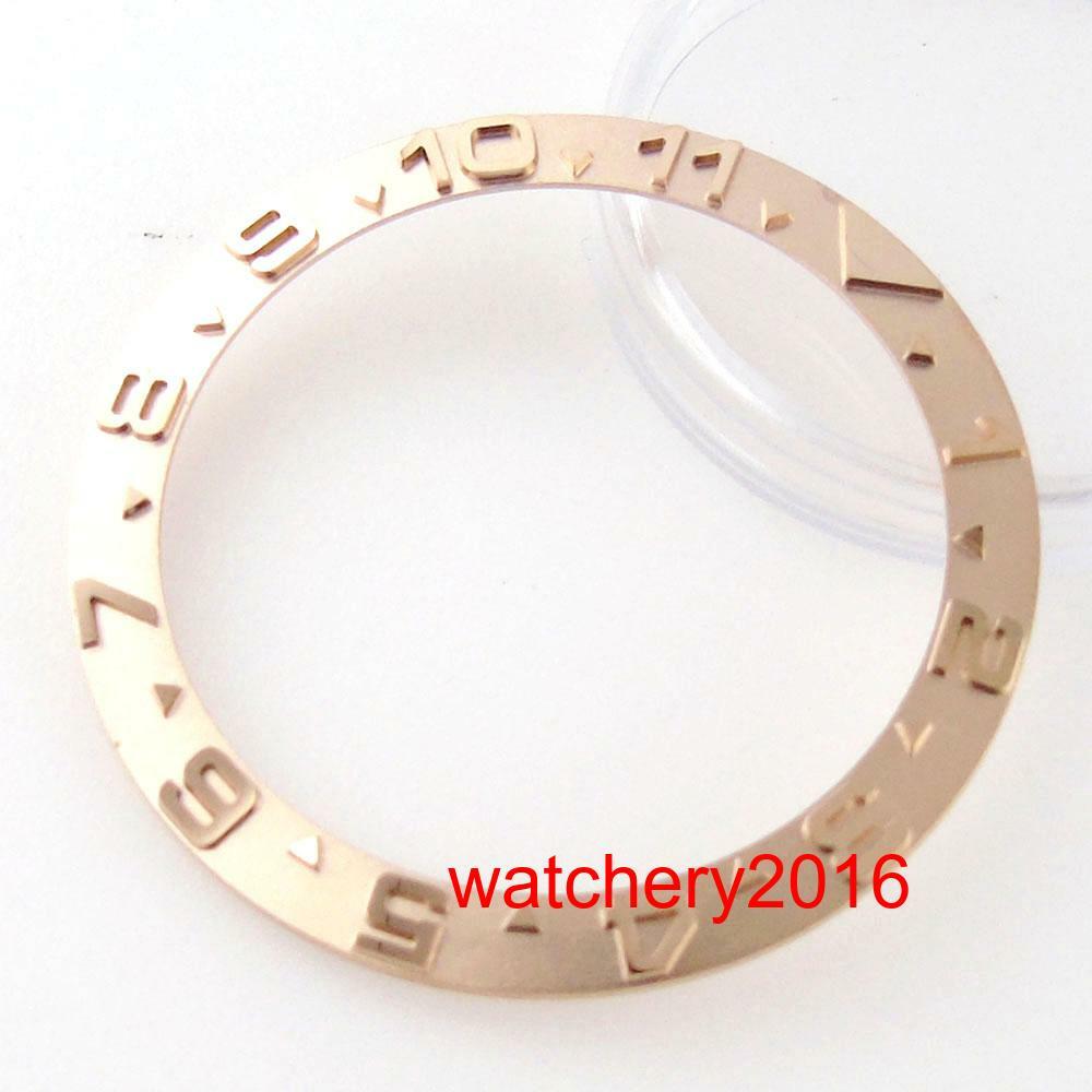 38mm Watch Bezel Insert Silver Black Rose Gold Fit 40mm GMT Automatic mens watch