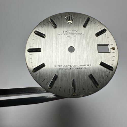 Vintage Rolex Date Dial Silver Linen Shantung 34mm 1500 1501 Cal 1560 1570