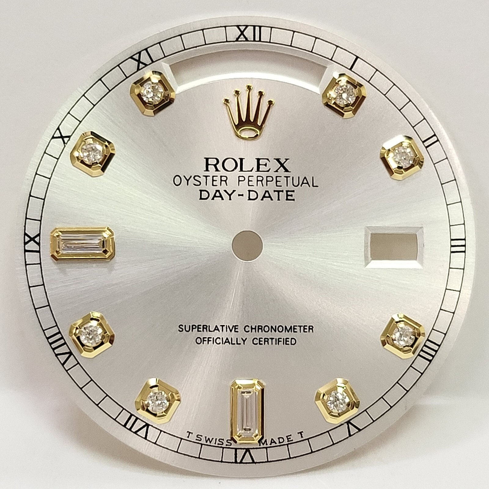 Rolex DAY-DATE 36 Custom Silver 8+2 Diamond dial for ref. 1803 18038