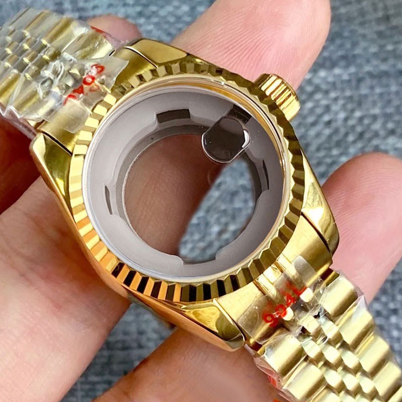 31mm Jubilee Watch Case Fit NH05A Auto Movement Fluted Bezel Sapphire Glass