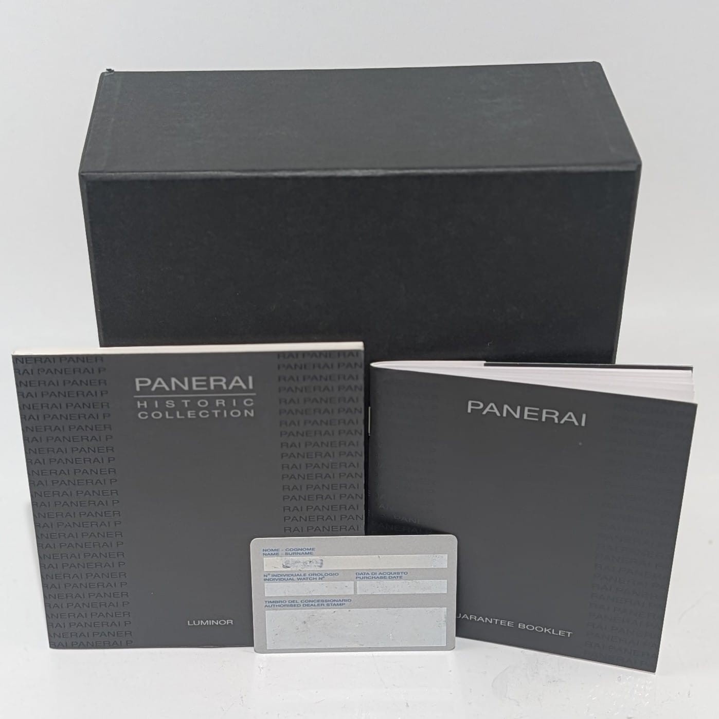 Panerai Triple Box Set with Strap Tool, Screwdriver, Manual, Guarantee & Card