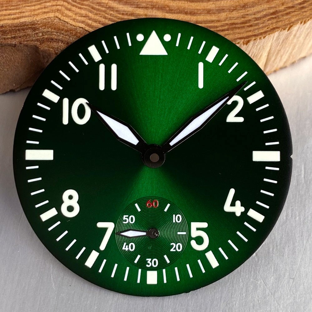 Blue/Black/Green/White 37mm Pilot Watch Dial & Hands Fit ETA6498 ST3621 Movement
