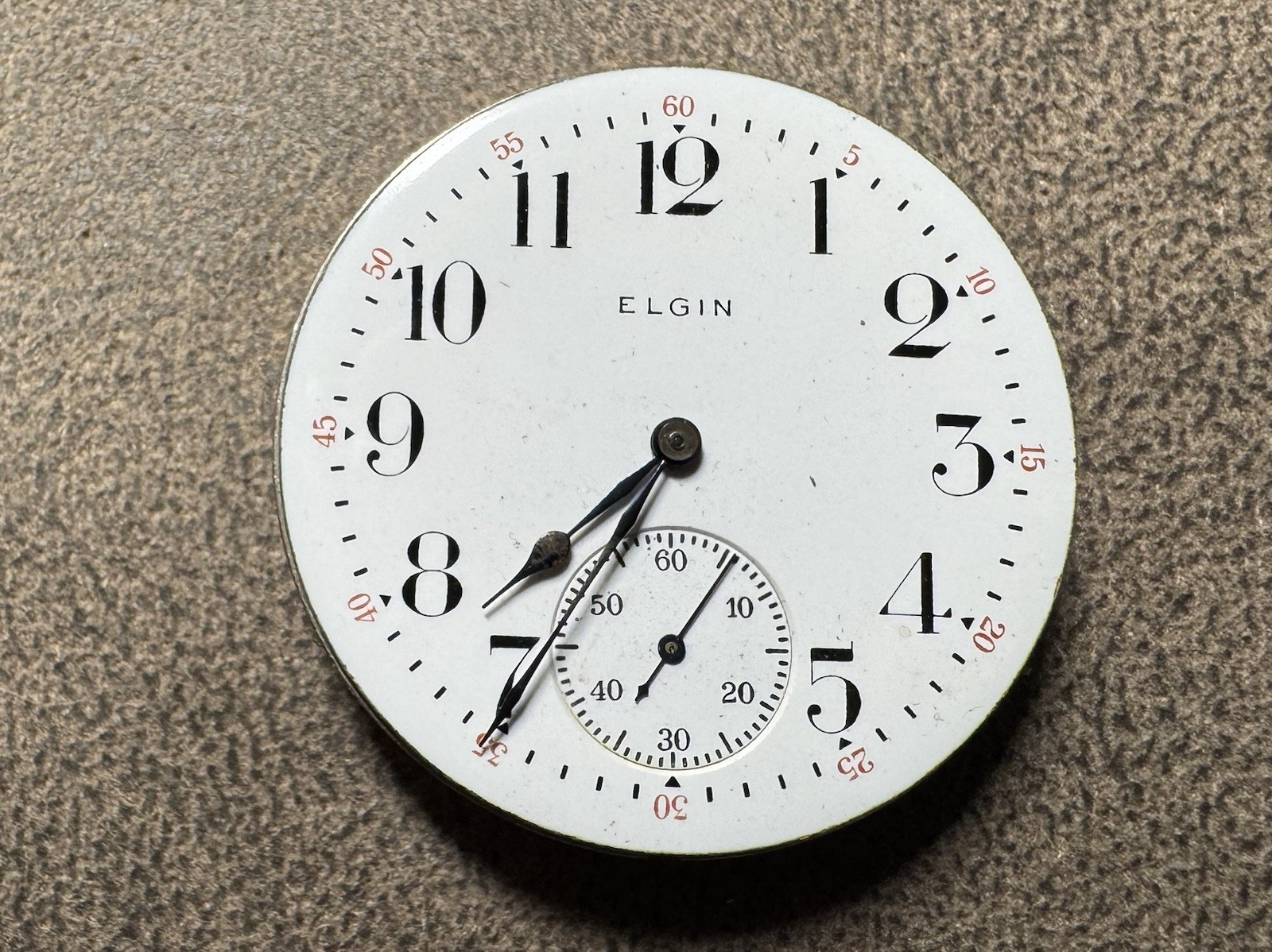 1917 ELGIN 16S 15J PW PS GRADE 313 POCKET WATCH MOVEMENT & DIAL