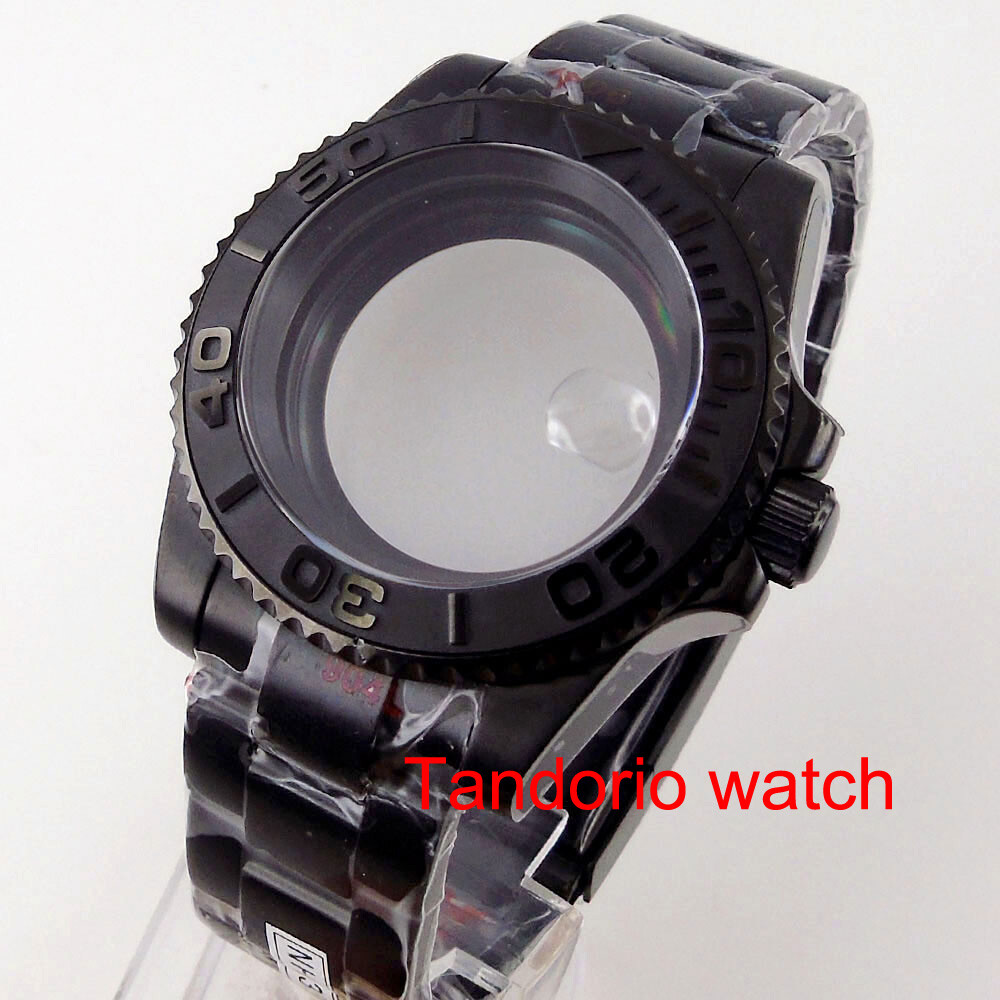 40mm Sapphire Glass Ceramic Bezel Chapter Ring Watch Case Fit for NH35 NH36 2824