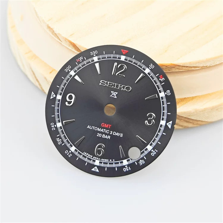 28.5mm GMT Watch Dial Green Lume For Nh34 Nh35 Nh36 4R Movement Watch Accessory