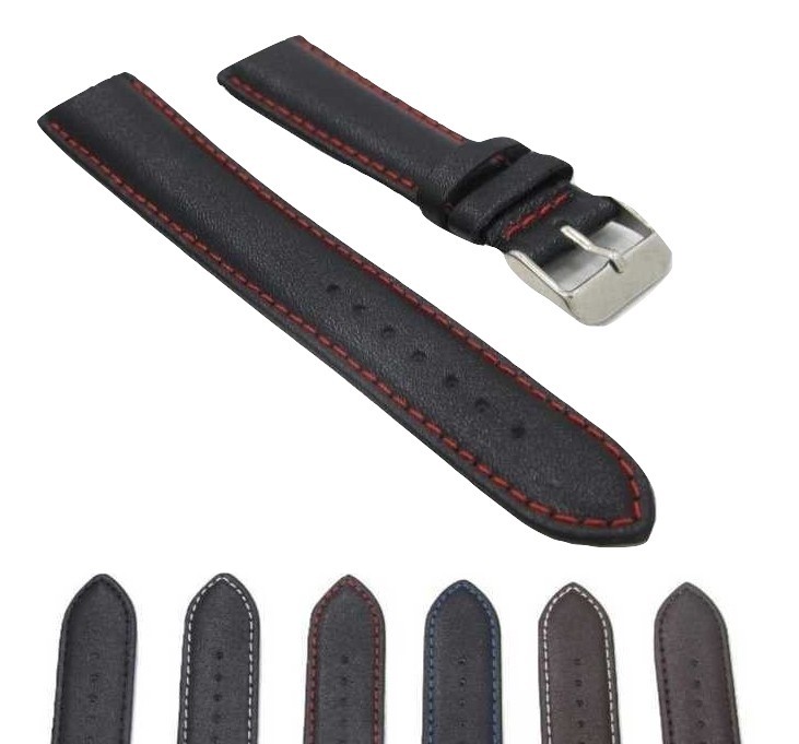 Smooth Italian Genuine Leather Italy Padded Racing High Quality Watch Band Strap