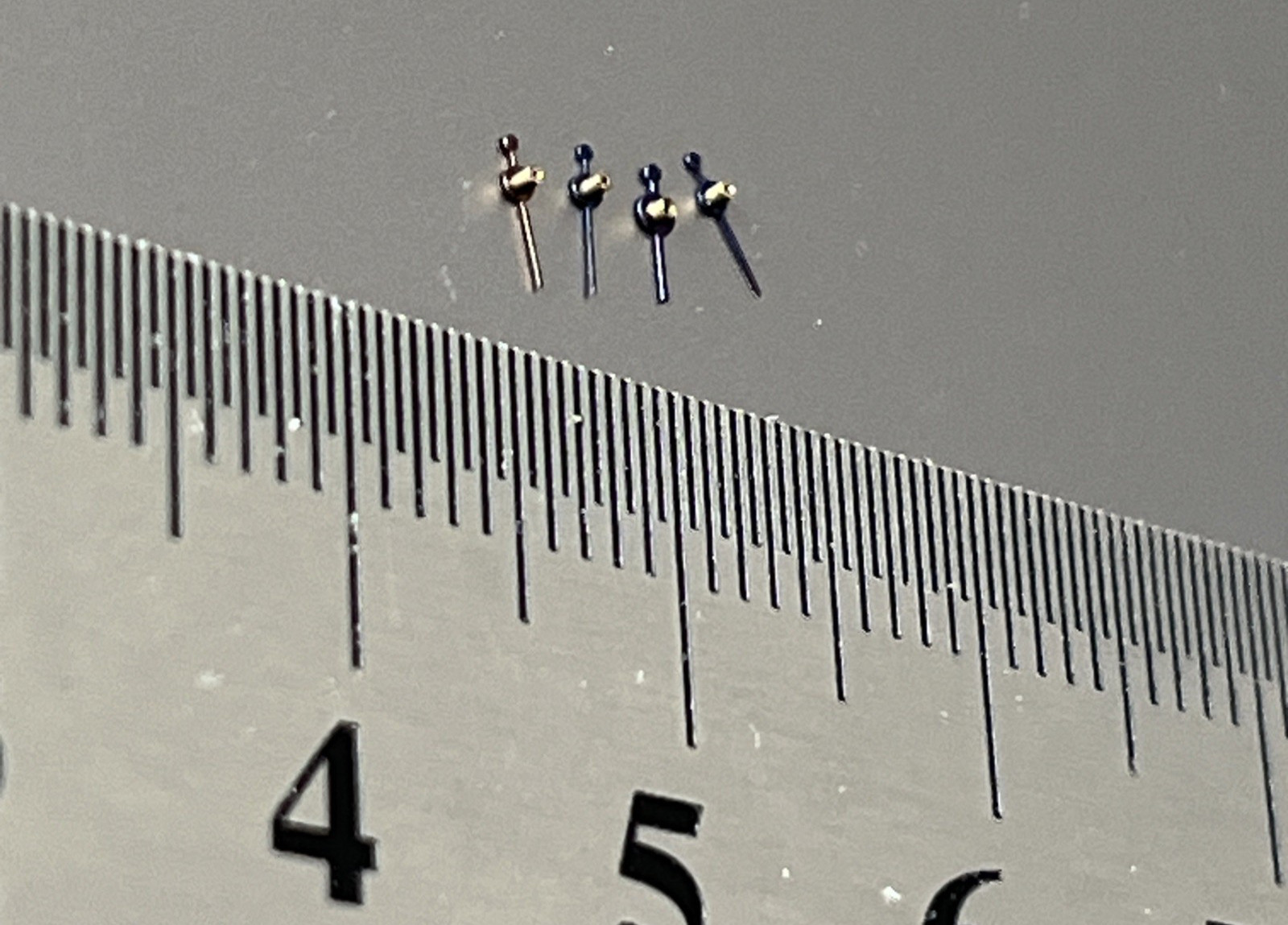 LOT OF 4 Watch Sub Dial Hands Blue Total Length 4 mm