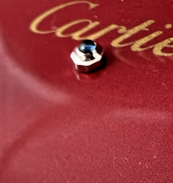 Cartier Watch Crown SANTOS WOMEN’S 18k WHITE Gold 3.70mm UNUSED Swiss Made