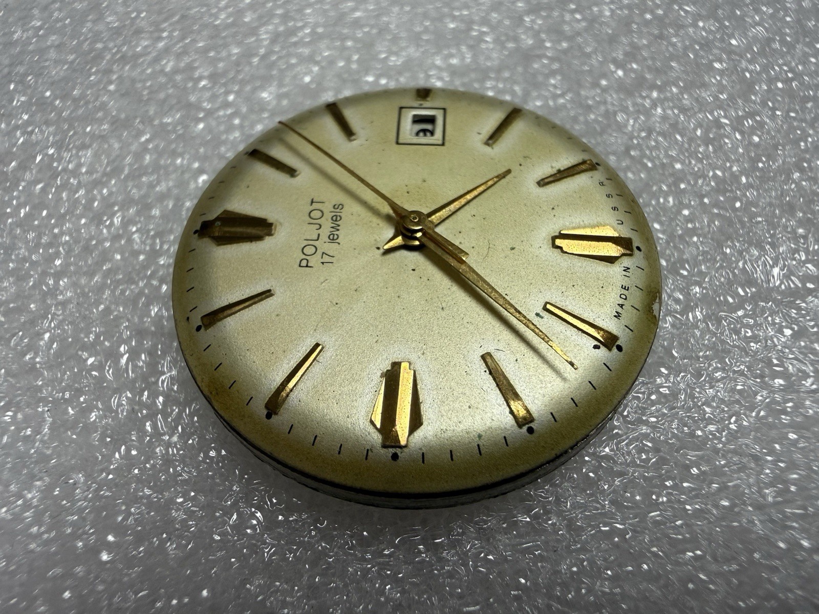 VINTAGE USSR Watch Movement POLJOT Cal. 2414 plus Dial. For Parts