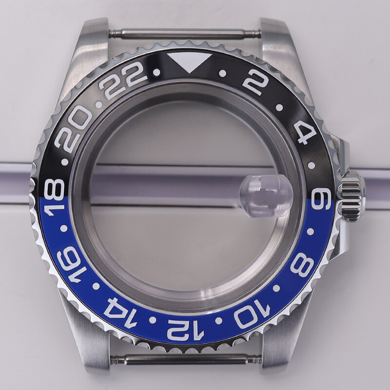 Watch Case Sapphire Glass Two Color GMT Ceramic Bezel For Seiko Nh35 36 Movement