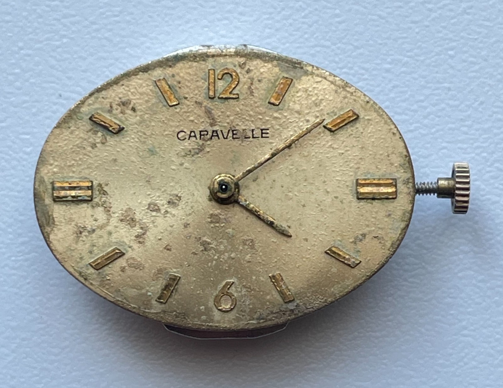 Caravelle Bulova Ladies Watch Movement Oval Gold Tone Dial Parts Repair 5 Jewels