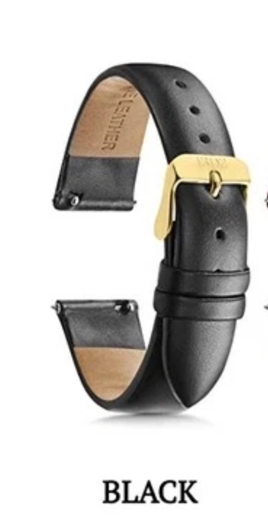 1302 Watch Co Leather Watch Band for Women and Men Watch Band 16mm Small Black