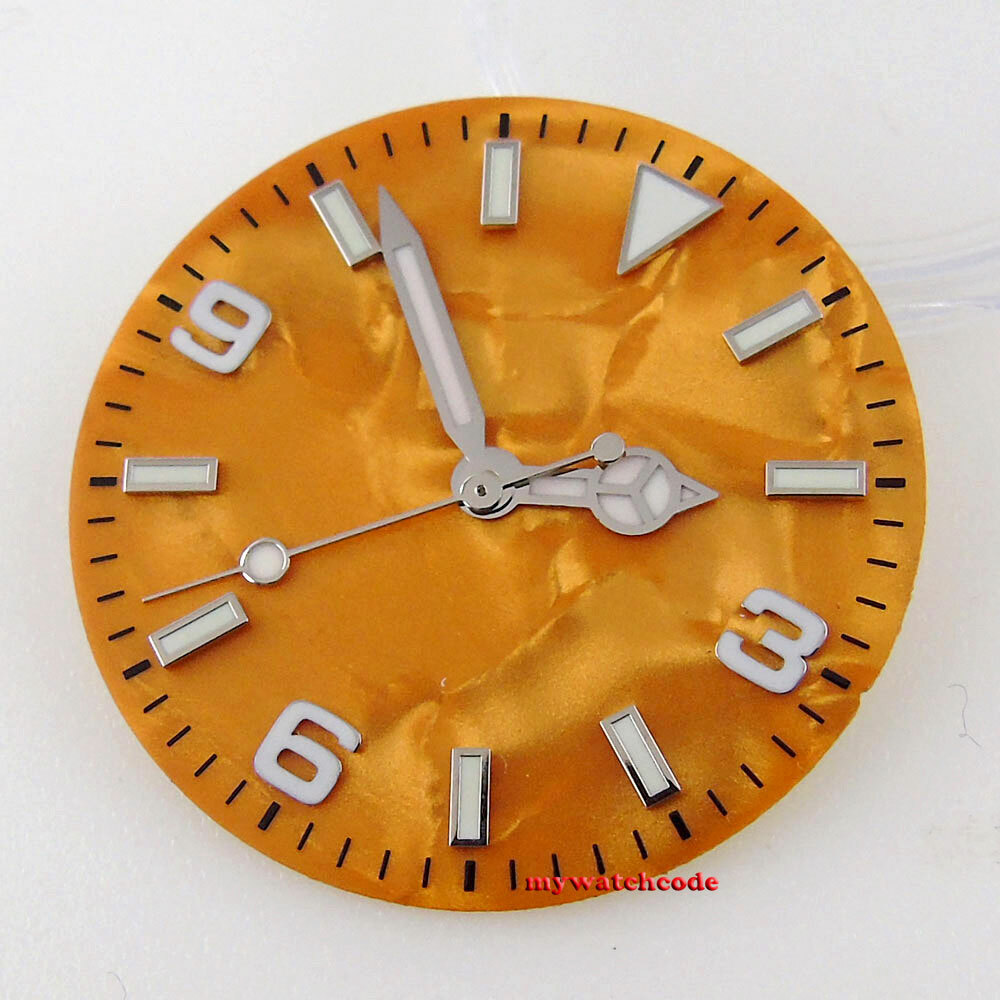 29mm Orange Blue Black White Shell Dial Fit NH35 NH36 eta 2824 2836 miyota 8215