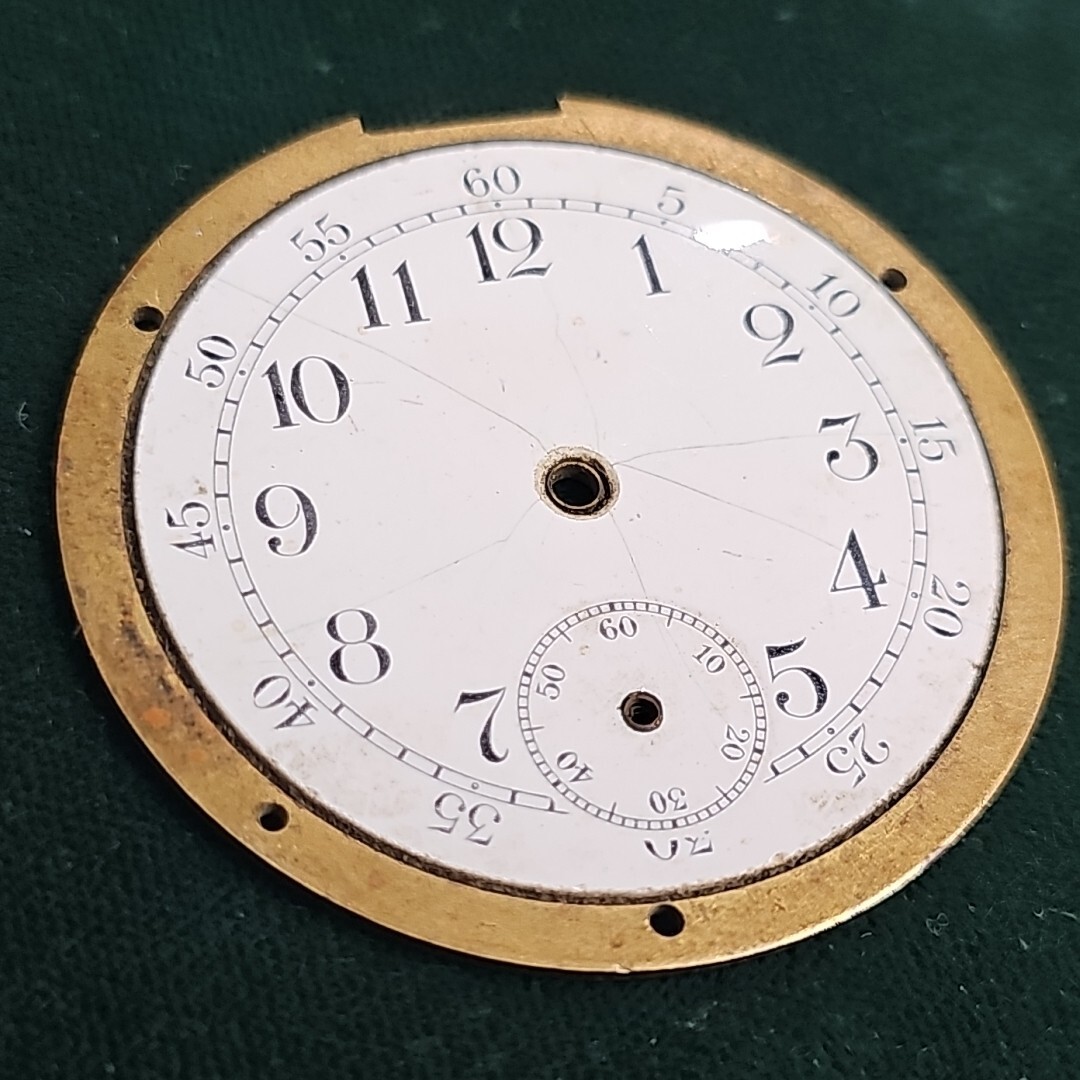 Vintage Unbranded Porcelain Pocket Watch Dial 46mm C596