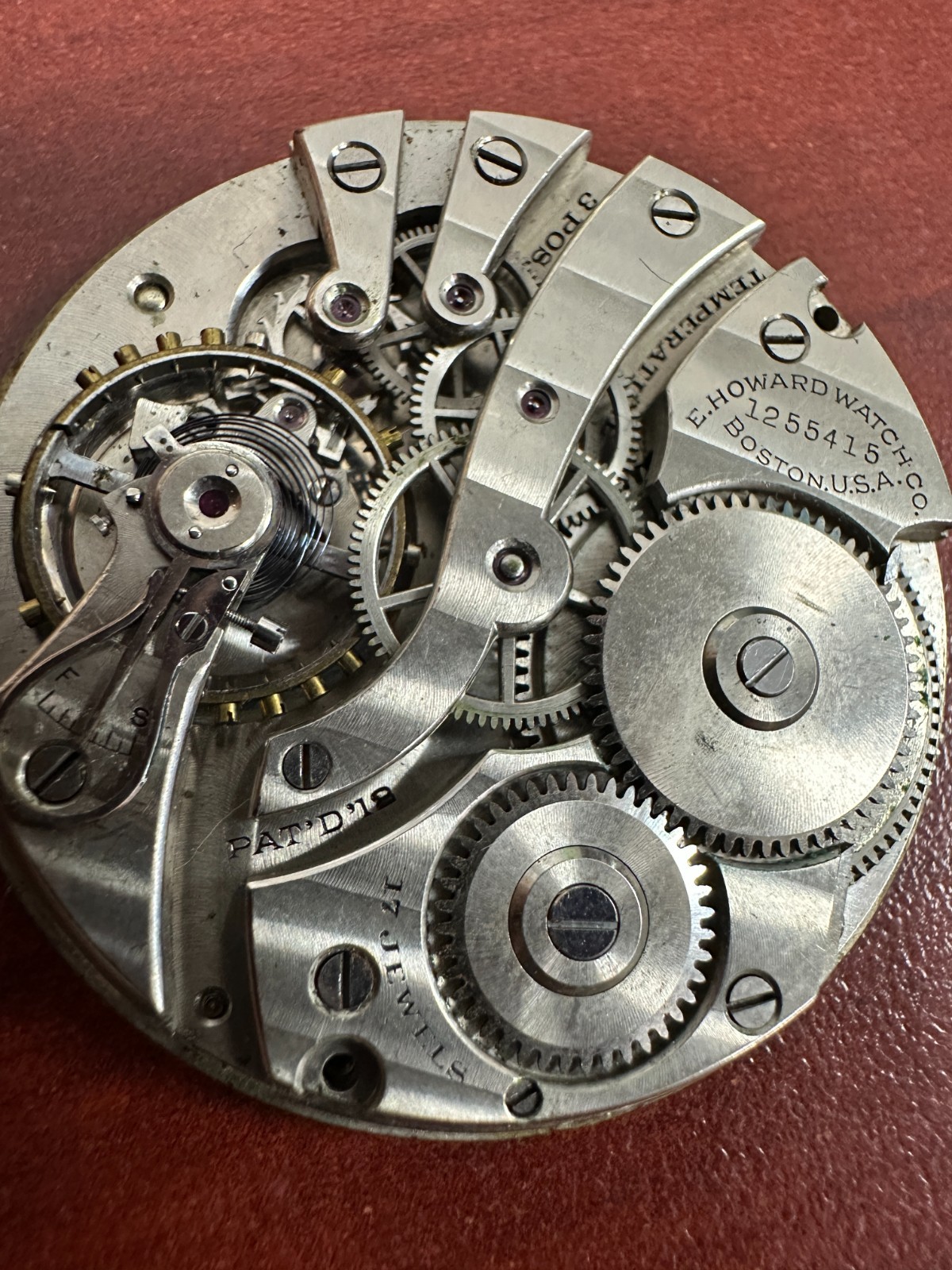 E. Howard Watch Co. 17 Jewels Pocket Watch Movements For Parts/Repair 1920’s