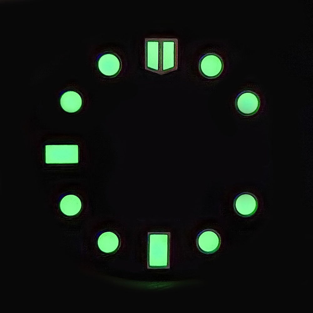 28.5mm Dial, Black Japanese C3 Green Luminous Modified Dive Watch Parts