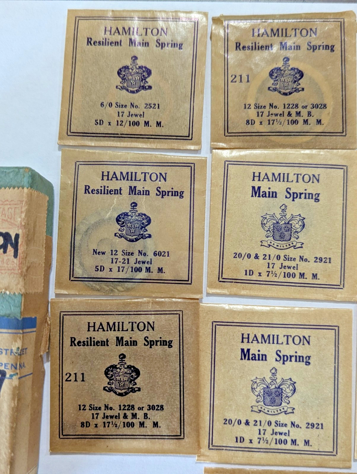 Lot Of 14 Vintage Original NOS New Old Stock Hamilton Main Spring