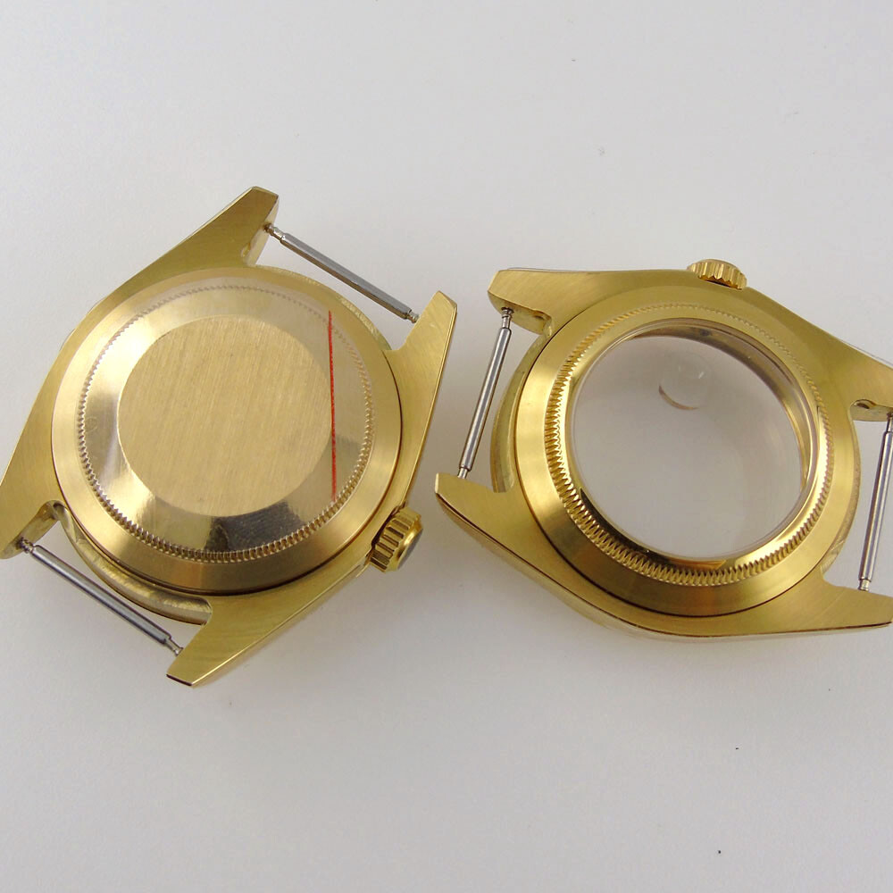 Golden 36mm 39mm fluted bezel Watch Case fit for NH35 NH36 Miyota 8215 2836 2824