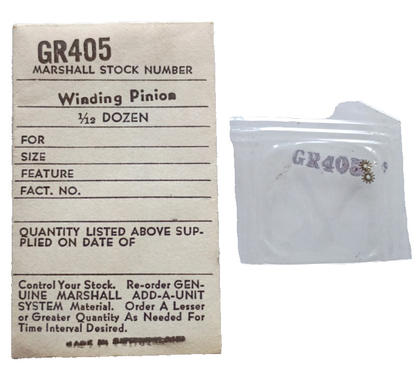 Gruen 405 406 410 411 421 425 426 WINDING PINION watch part #410/GRU 405 (2-PACK