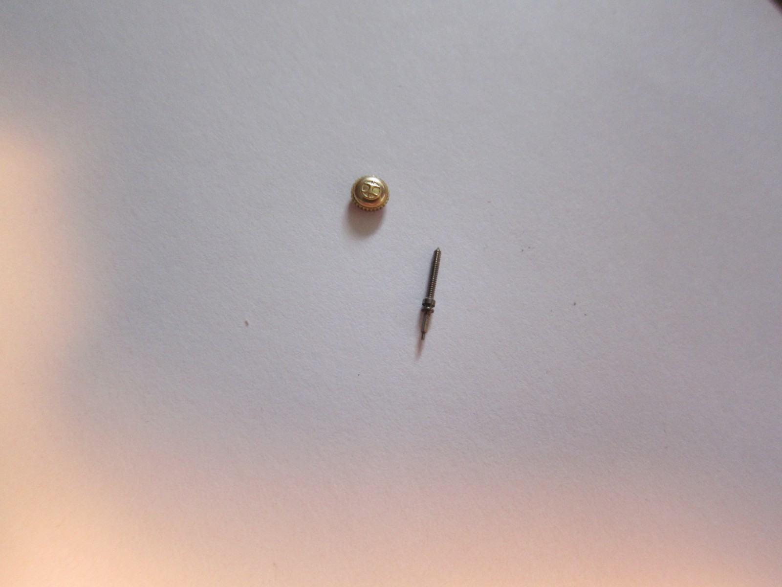 Vintage Hamilton Watch Crown & stem, 4.2 mm, Yellow NOS