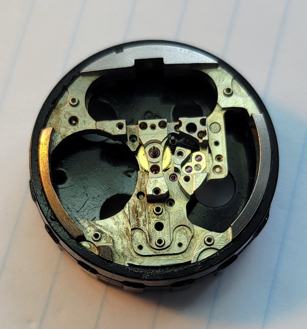 Vintage Bulova Accutron 214 Part 709 Movement Pillar Plate USA M5 1965