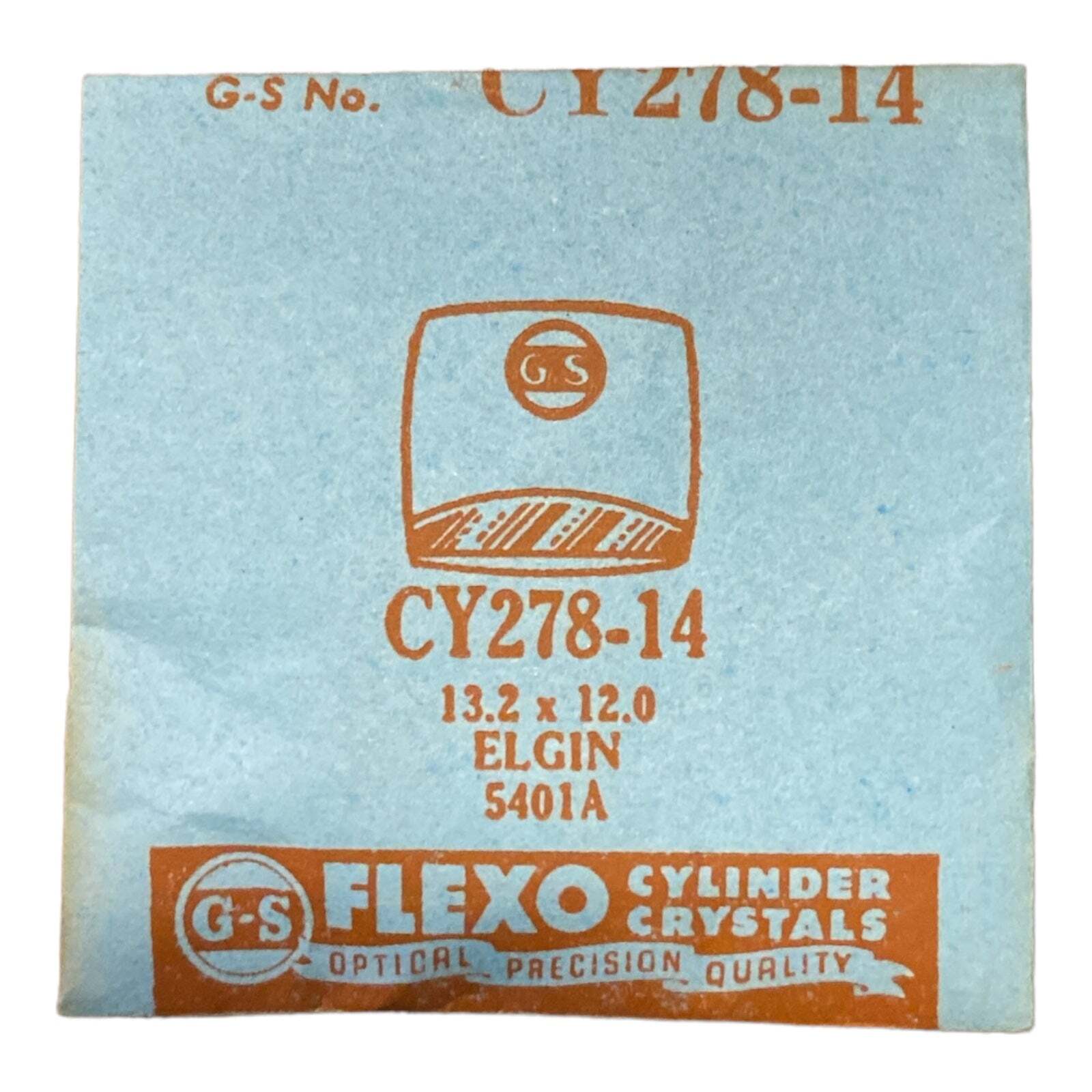 Germanow-Simon Mach (GS) CY278-14 Watch Crystal 13.2×12.0 NOS Part Flexo Elgin