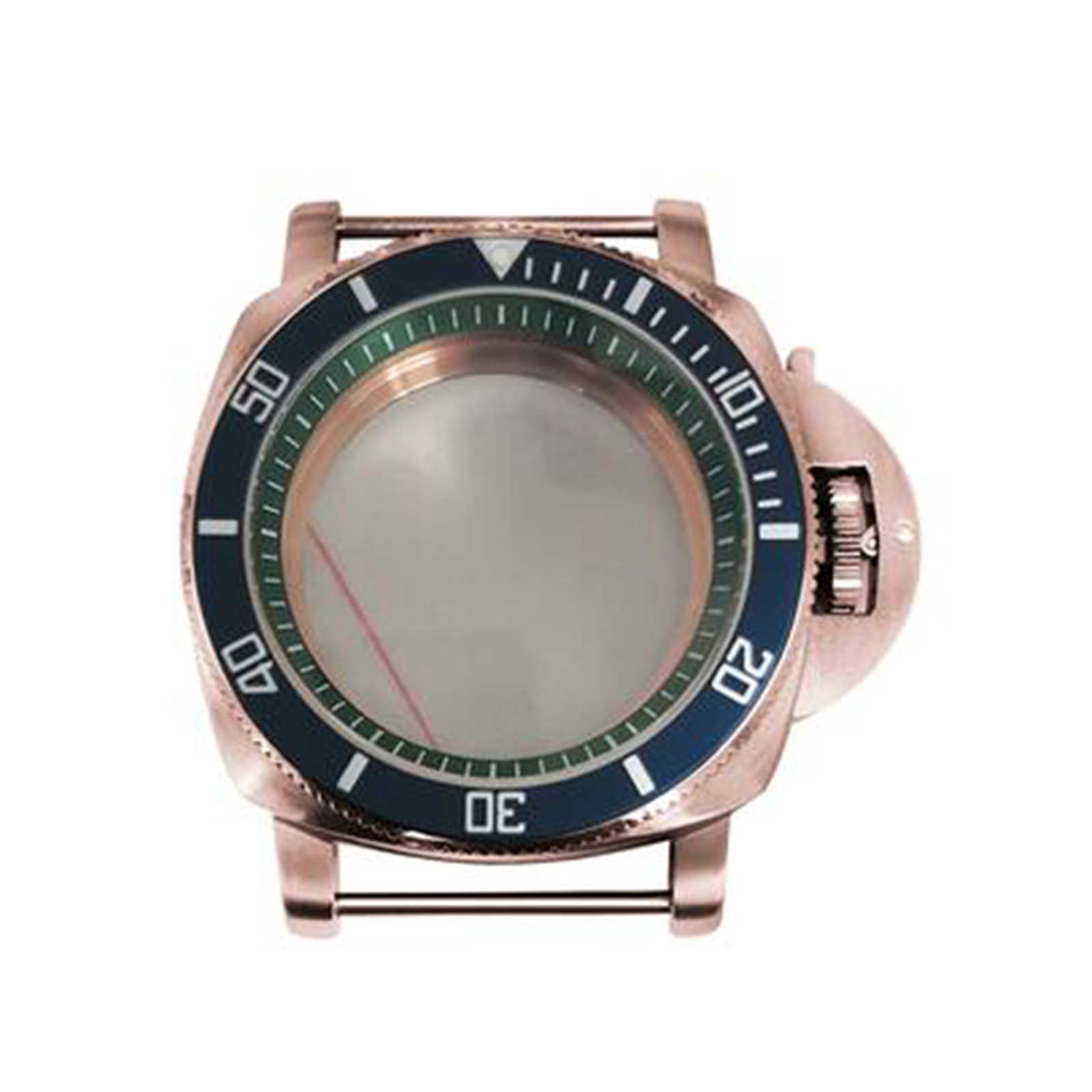 42MM Stainless Steel Watch Case Bezel Green Inner Shadow for NH35/36 Movement