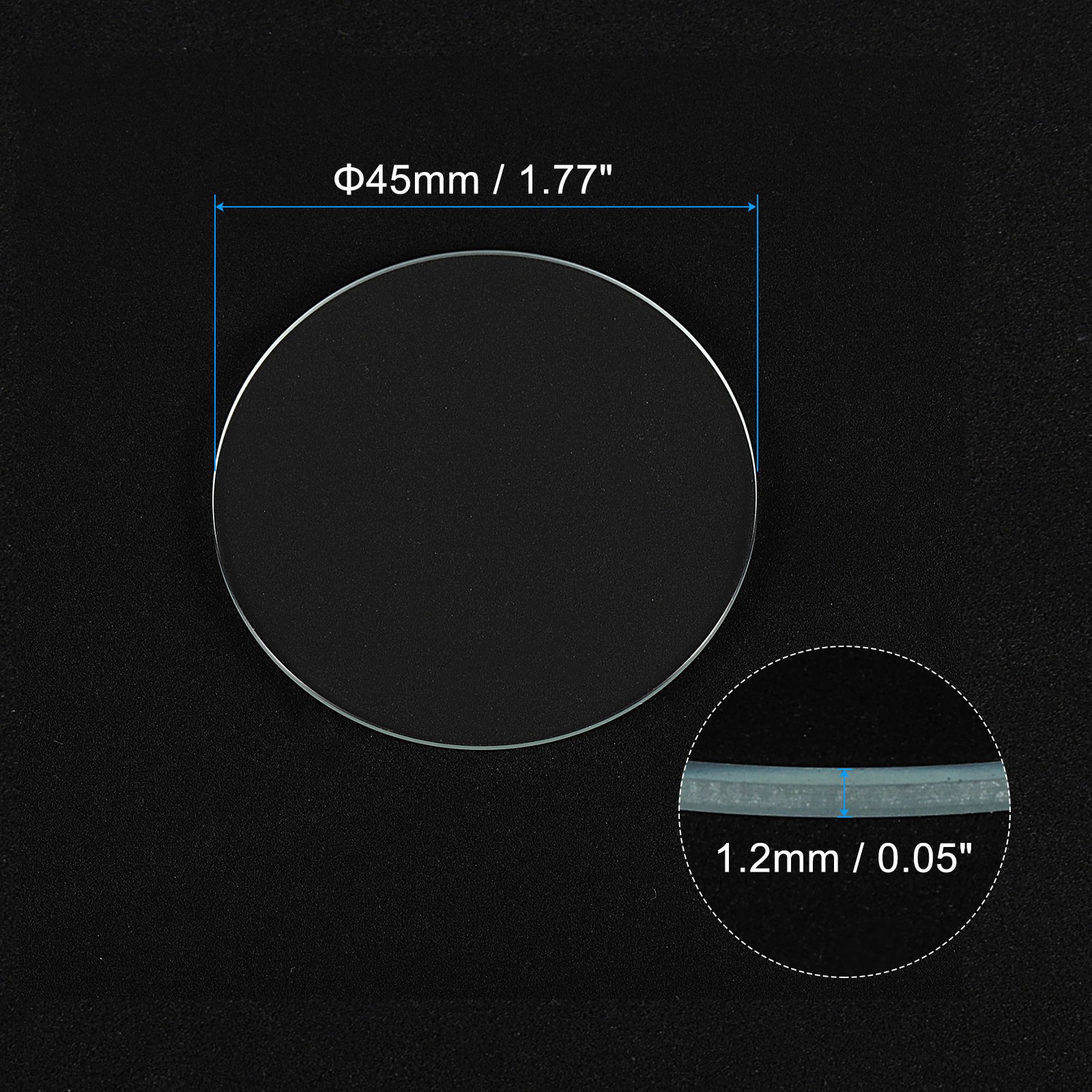 12pcs Watch Crystal Glass Lens 45mm Flat Round Glass Watch Face Crystals Lens