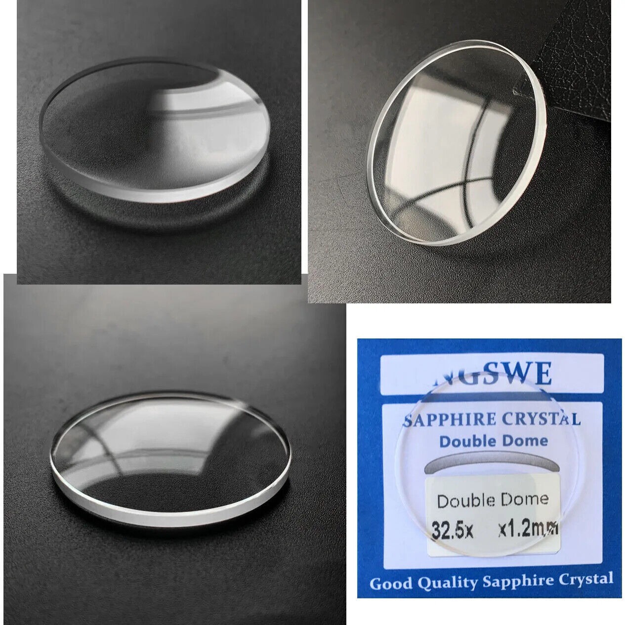 1.2mm Sapphire Double Dome 16-42mm Watch Crystal Watch Glasses Lens Repair Parts