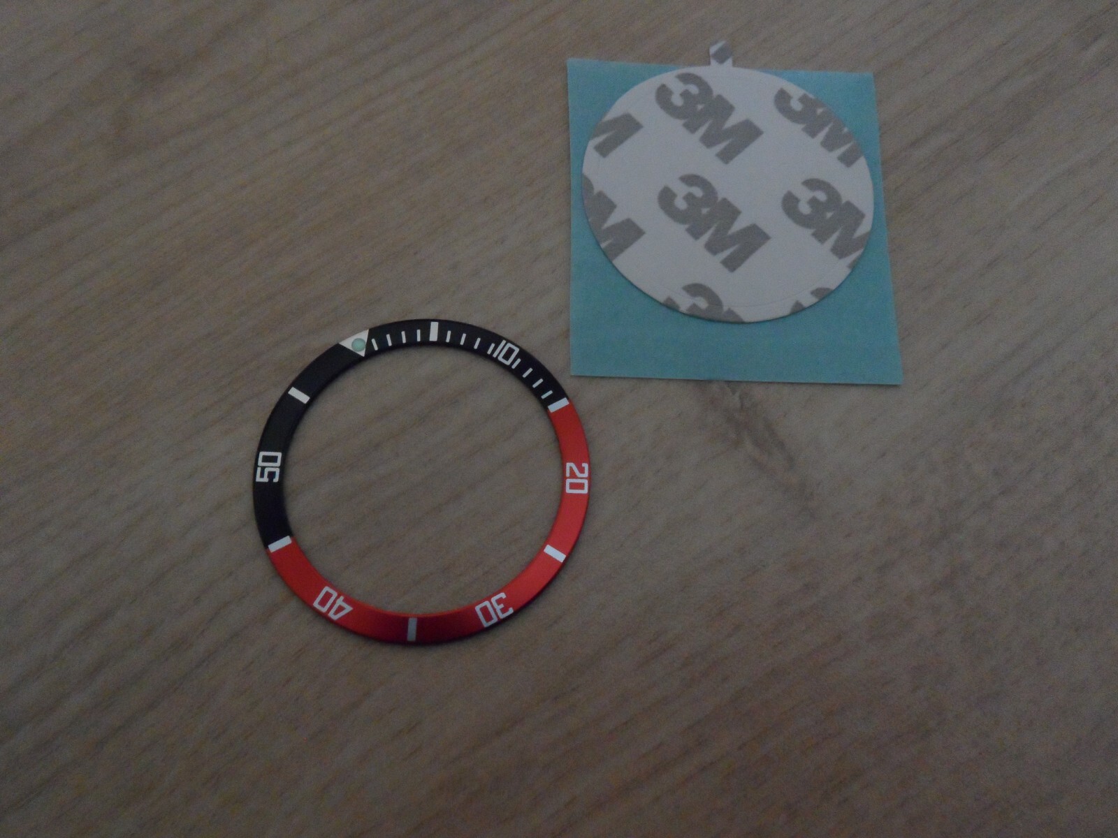 Flat Aluminum Bezel Insert for Seiko SKX SRPD Bezel Black Red and Adhesive Ring
