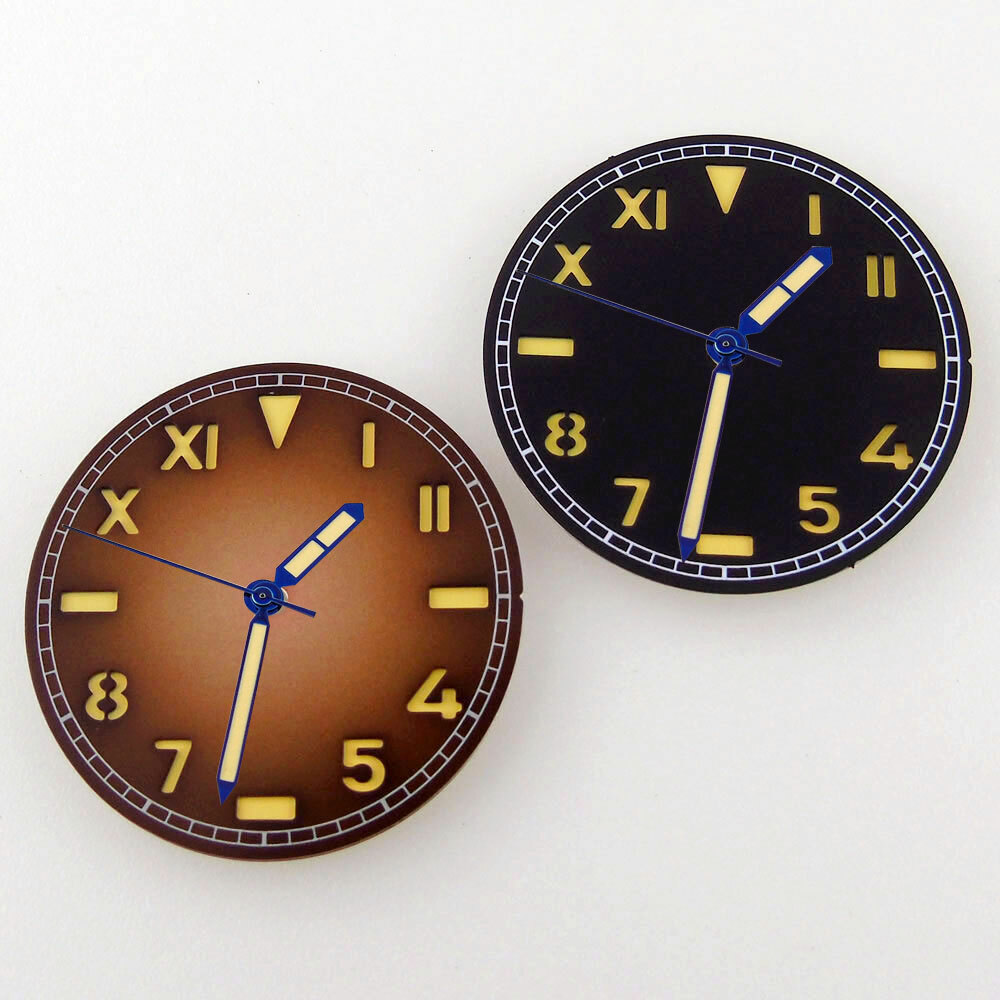 35MM California black cofee sandwich Watch Dial fit miyota 8215 NH35 NH36 2824