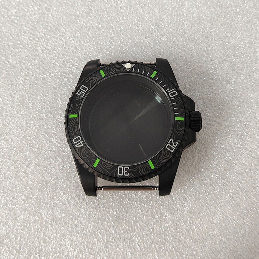 SUB 40MM Watch Case + Frosted Bezel Sapphire Glass for NH35/NH36 Movement