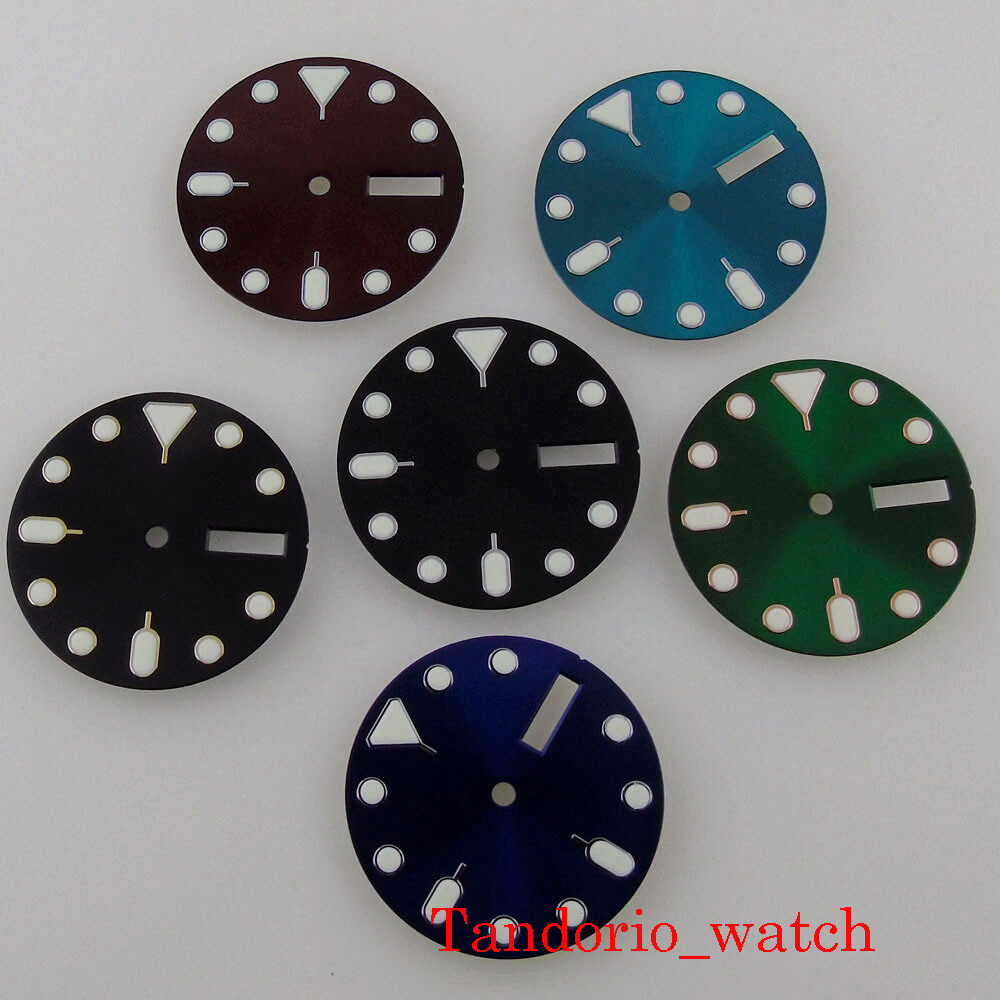 Bliger 28.5mm Sterile Watch Part Dial Luminous for NH36A Movement Date window