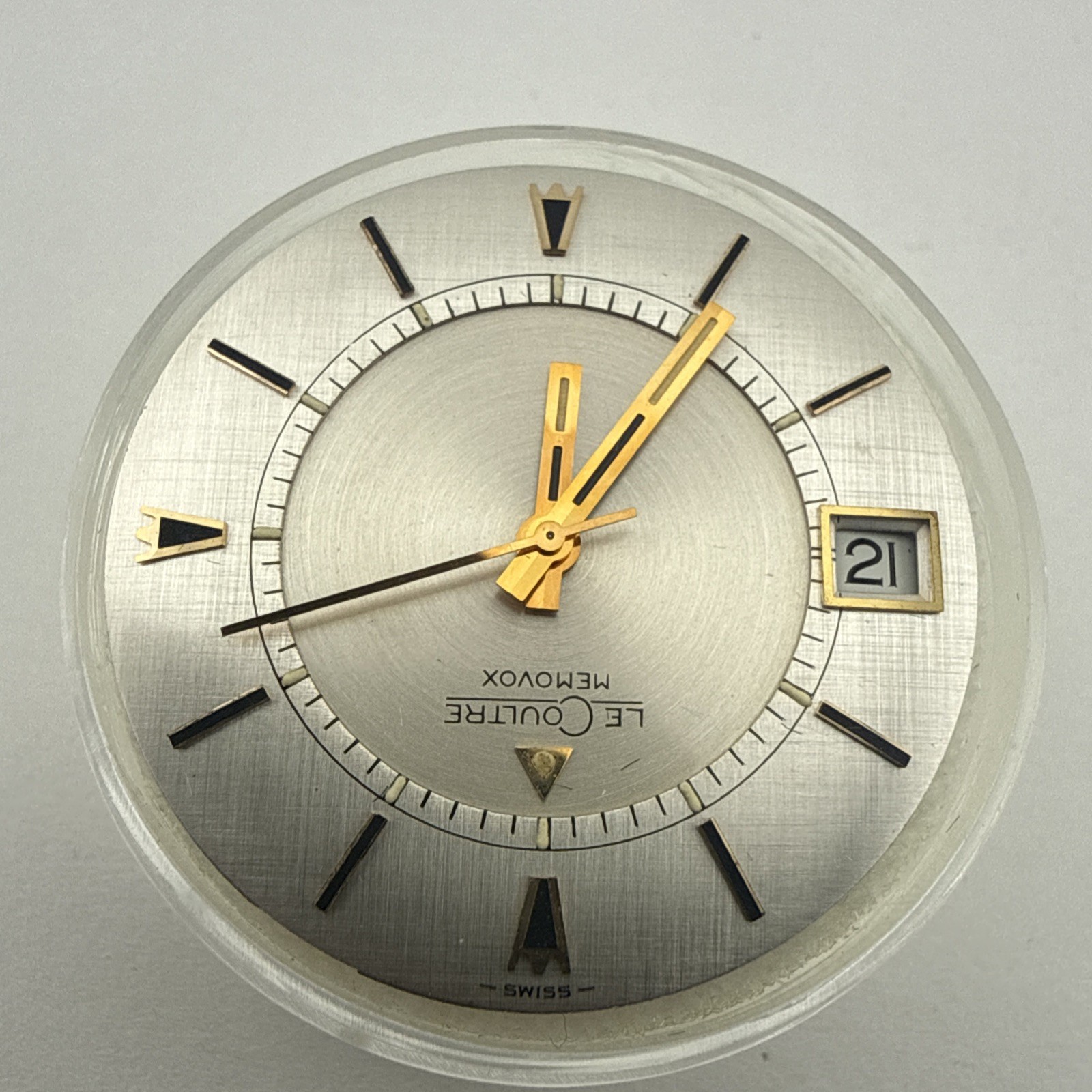 Lecoultre Memovox Alarm Cal.911 Watch Movement W/ Dial & Hands New Old Stock