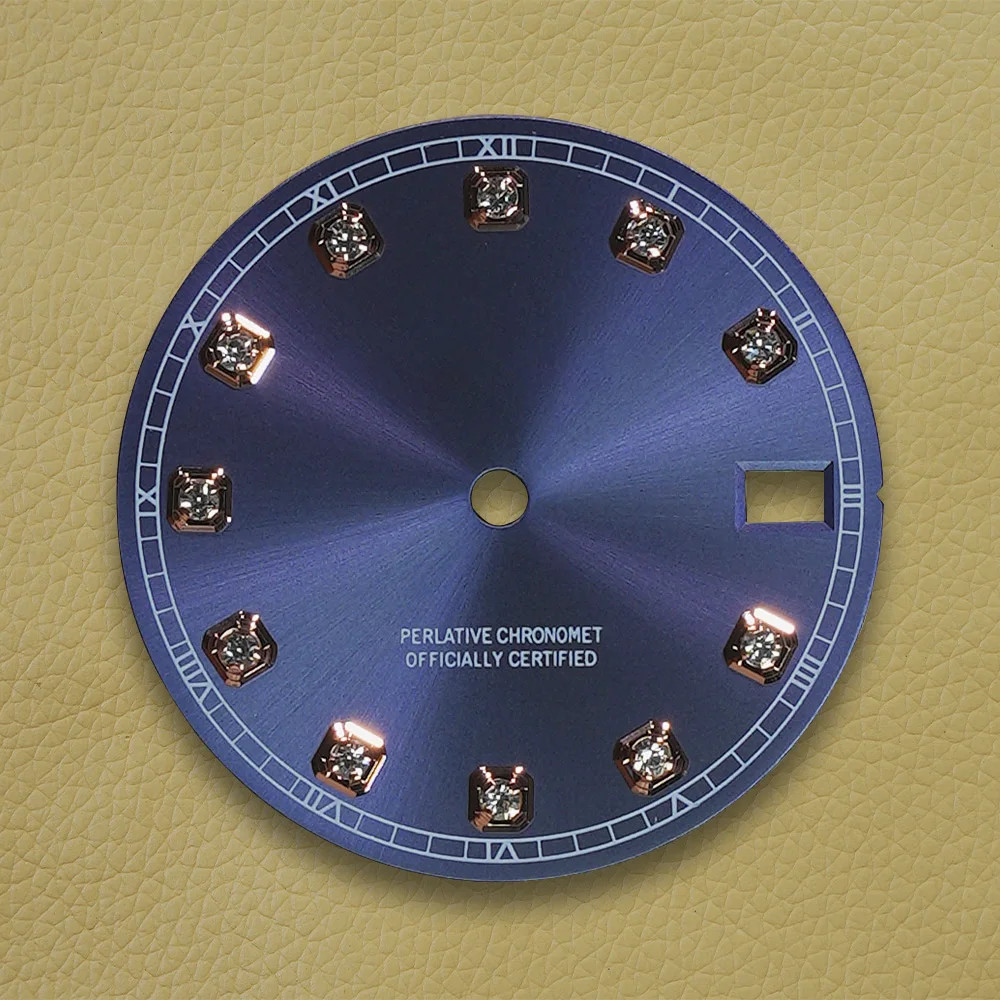 28.5Mm S Logo Dial NH35 Dial Sunray Diamond Fit NH35/NH36/4R/7S Movement Watch M