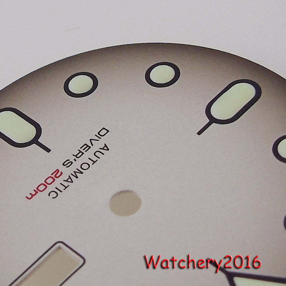 Tandorio 29mm Orange Black Watch Dial Fit NH36 NH36A Automatic Watch Parts Men