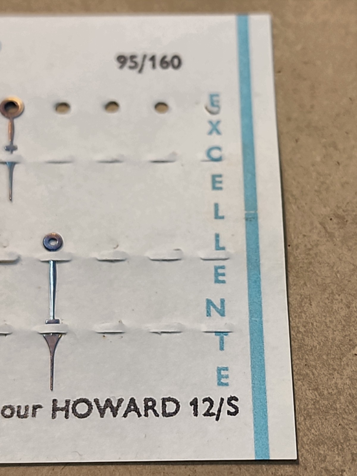 Set Of NOS Howard 12s Blue Arrow Hour/Min Hands 160/95 For Restoration