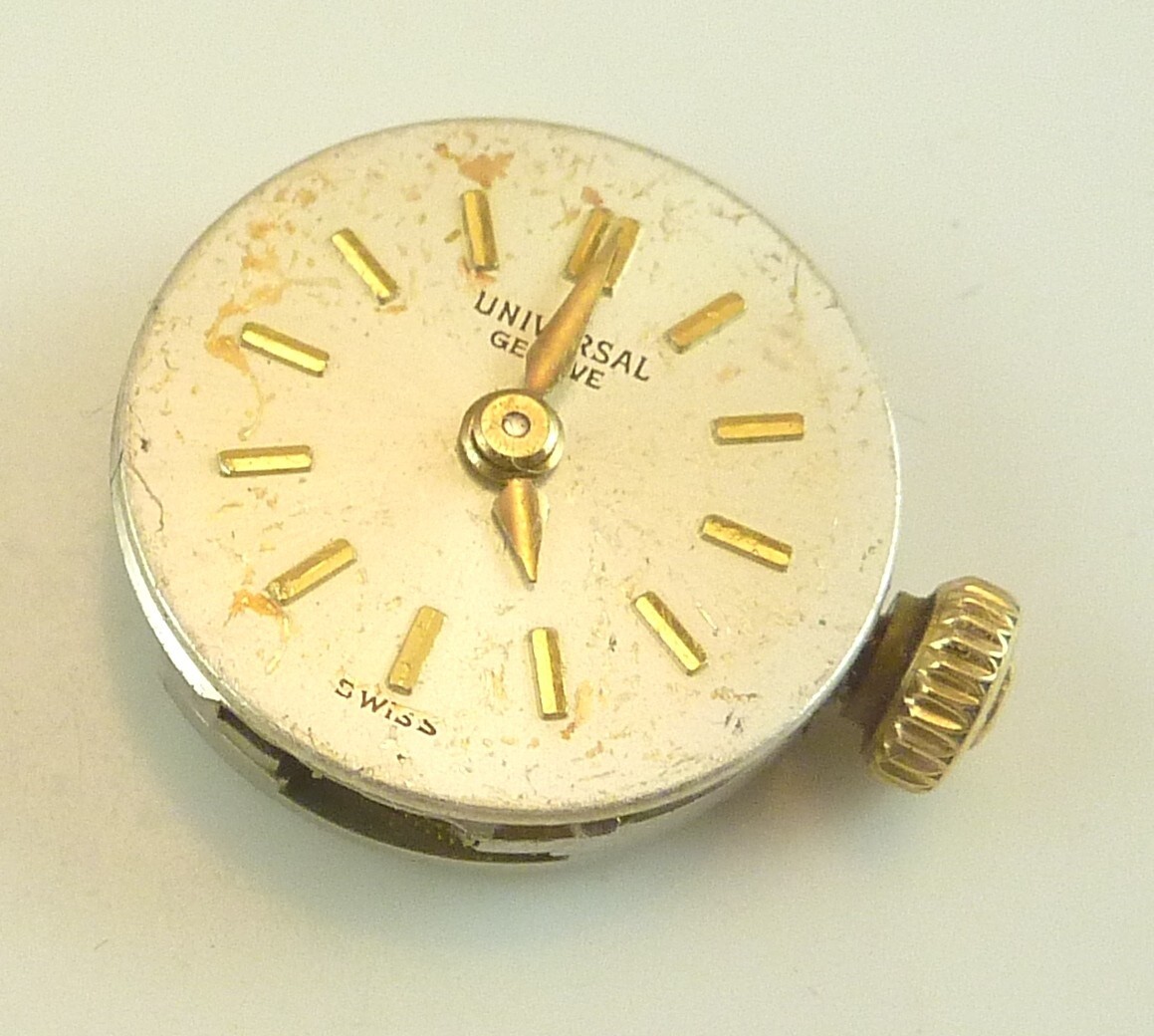 Universal Geneve 17 Jewel Wrist Watch Movement – Good Balance – Parts / Repair