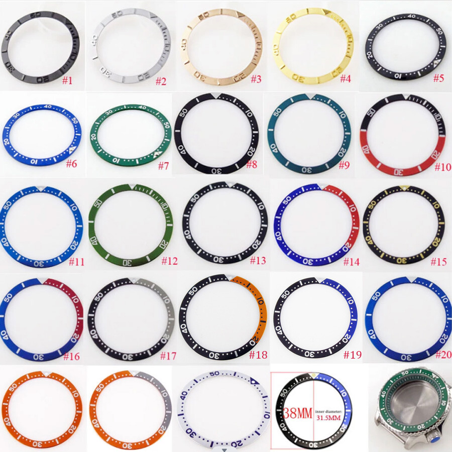 38mm*31.5mm Flat Watch Bezel Insert Aluminum/Ceramic/Steel Fit For SKX007 009