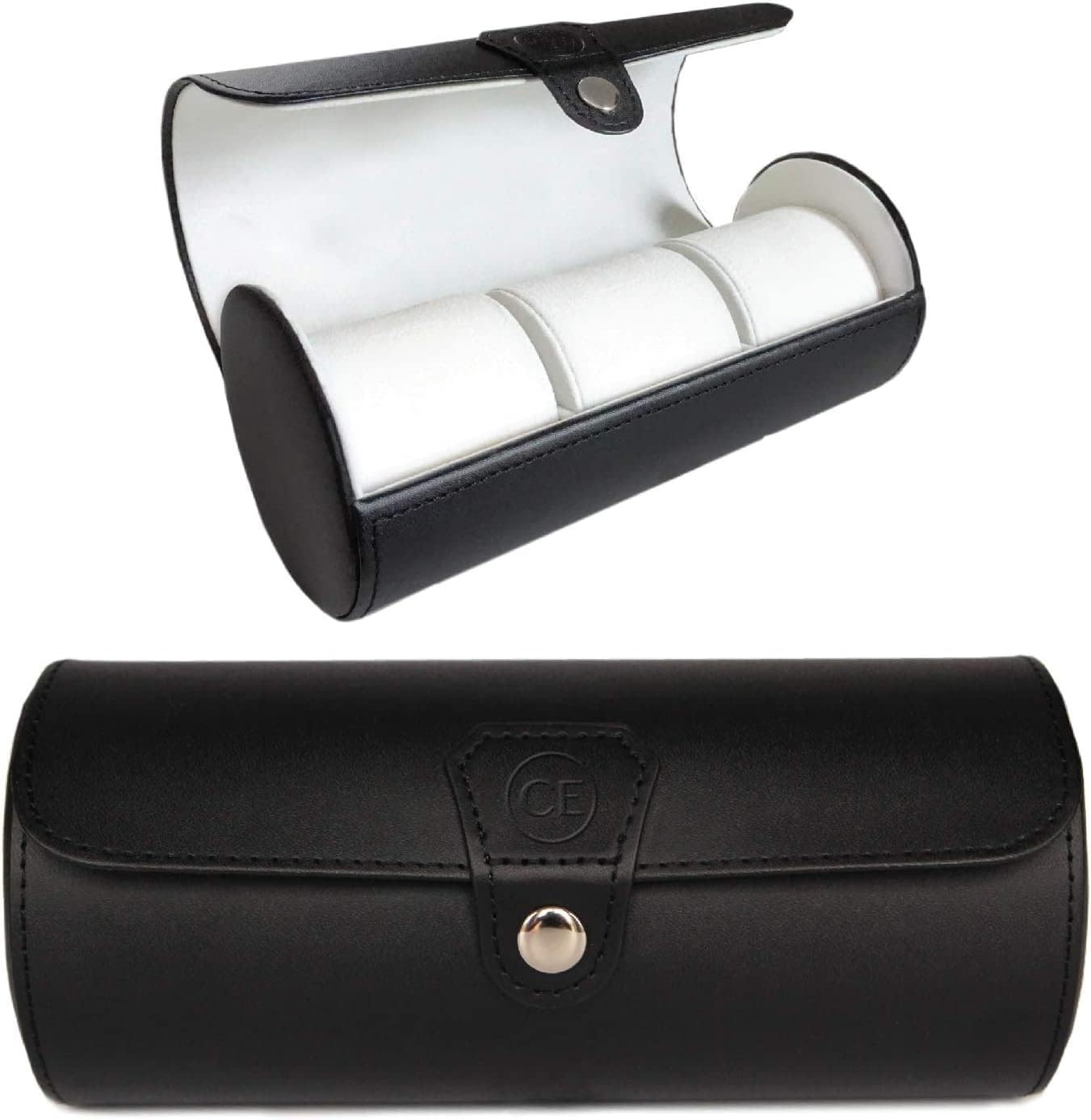 Case Elegance Travel Watch Case Roll Organizer for Men | Vegan Faux Leather