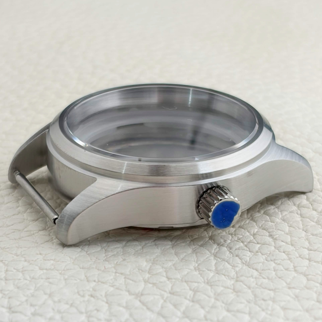 36mm Silver Pilot Sapphire Glass Automatic Watch Case Fit ETA 2824 Movement