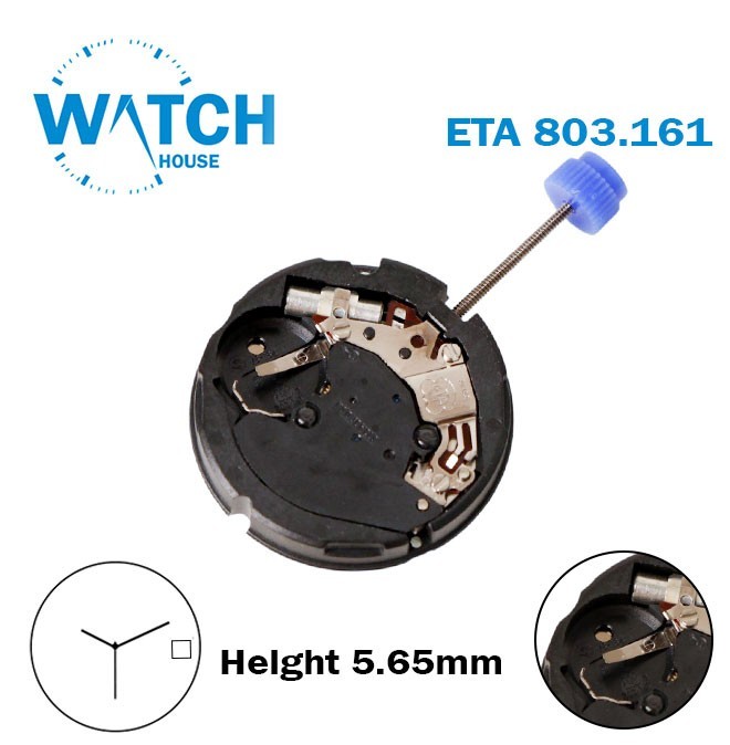 ETA 803.161 Swiss Quartz Movement , White Date Disk 3, 3Hands, H:5.65mm