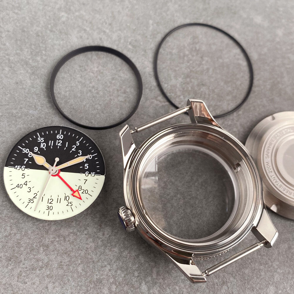 40mm 20ATM Diving Watch Case Chapter Ring Fit NH34 GMT NH34A 29mm Lume Dial